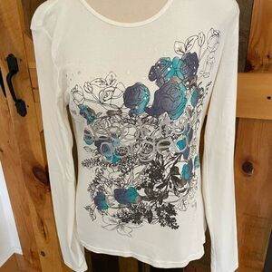 S Oliver long sleeved graphic design tee, says absolutely gorgeous , size XL